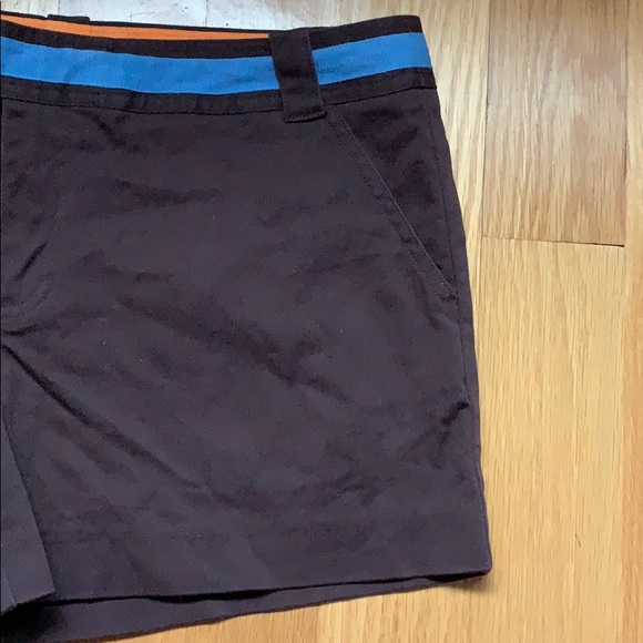 Tory Burch Brown and Blue Cotton Shorts 12 - Picture 2 of 11